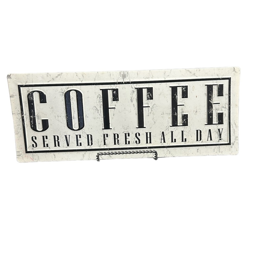 Coffee Metal Wall Sign With Stand